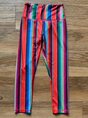 Ranch Dress’n Serape Stripe Leggings Small Western Southwestern Yoga Pants
